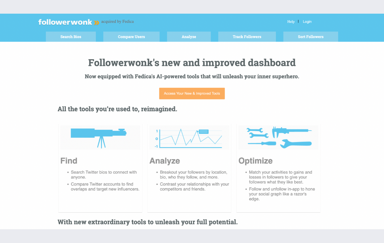 screenshot from followerwonk website