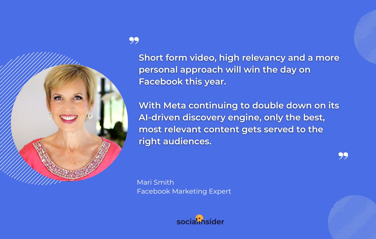 This is a quote about Facebook trends from Mari Smith, a Facebook marketing expert.